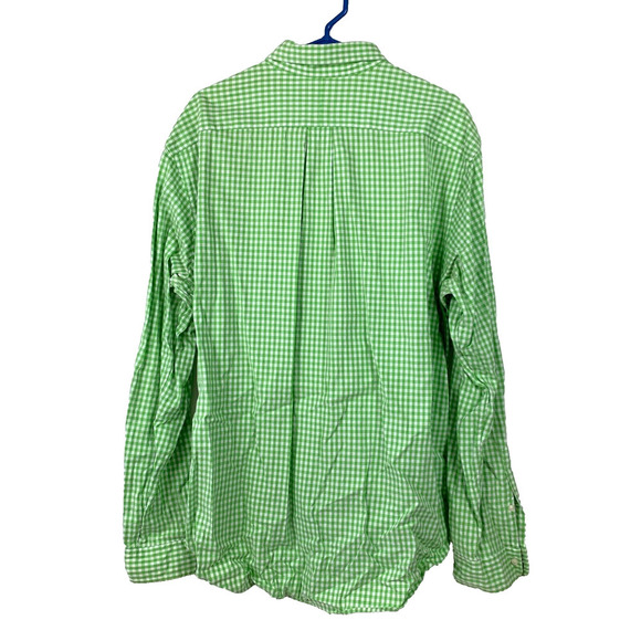 Ralph Lauren Lime Green Small Check Pony Long Sleeve Button Up Shirt Mens XL - Picture 6 of 6